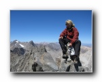 2007-08-12 Middle Palisade (39) Me on Summit looking at NorthPal and Sill